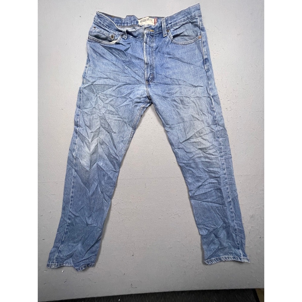 Levi's 505 Regular Fit Jeans Mens W36 L34 Blue 100% Cotton Denim Good